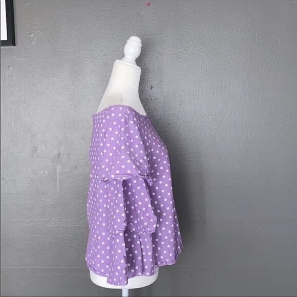 Haute project LA purple polka dot top L - Picture 3 of 5